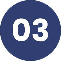 Number three on blue circle